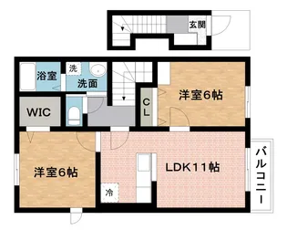 ファミーユ藤ノ木 B棟【2階】の間取り