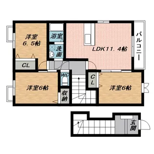 グランシエル・コウⅡ B【2階】の間取り