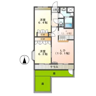 グランディール壱番館【1階】の間取り