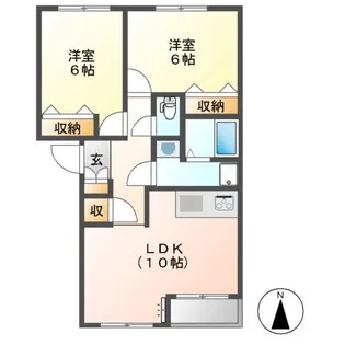 マリンパレスB棟【2階】の間取り