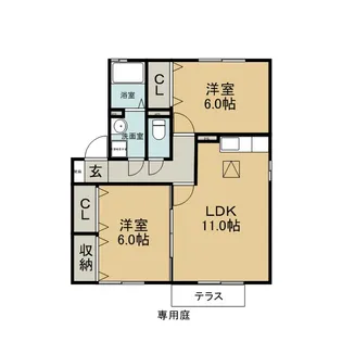 シェルクレール 四番館【1階】の間取り