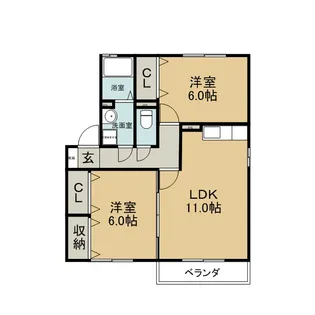 シェルクレール 四番館【2階】の間取り