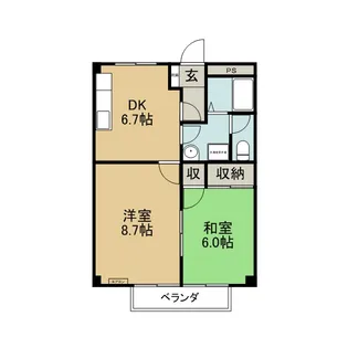 2DKの間取り画像