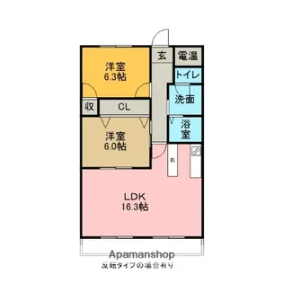 MKタウン江場A【4階】の間取り