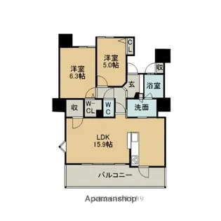 ライオンズ桑名八間通【14階】の間取り