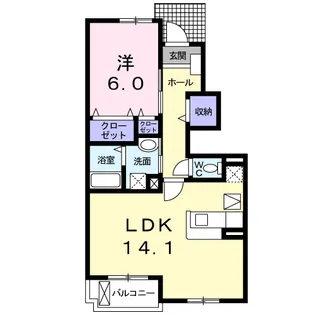 ピクシー ヒルズ B【1階】の間取り