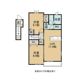 グリーンウッド 蓮花寺【2階】の間取り