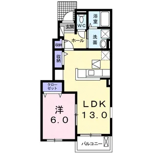 ローズハウス OZ Ⅱ【1階】の間取り