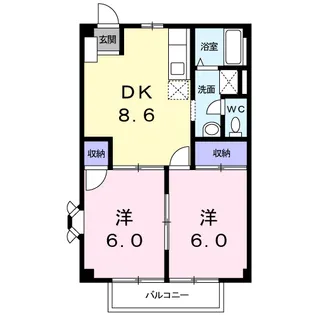 ひまわり館B【2階】の間取り