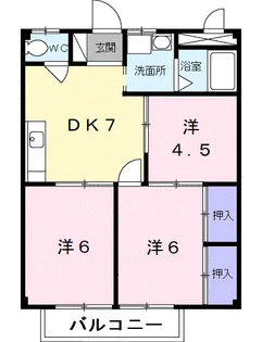 フレンドリータウンB【2階】の間取り