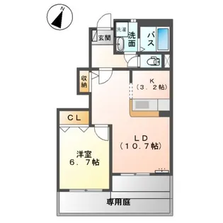 サンプレイスM B棟【1階】の間取り