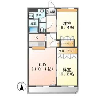 サンパレスダンディ B棟【2階】の間取り