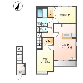 サンプレイスM A棟【2階】の間取り