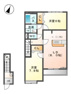 サンプレイスM A棟【2階】の間取り