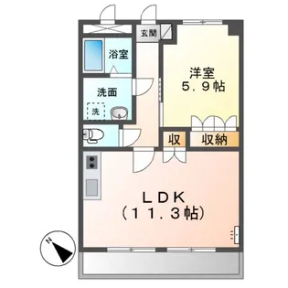 ツインズ アソシア A棟【2階】の間取り