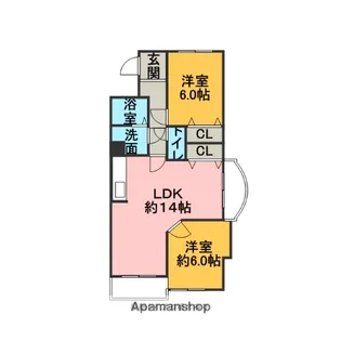 メゾンリュンヌ【2階】の間取り