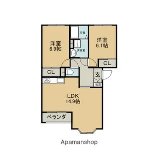 メゾン・コンフォースB【2階】の間取り