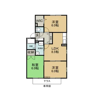 ハイムグランシャリオ内山 C【101号室】の間取り