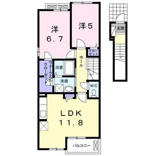 M・プラム Ⅲ【2階】の間取り