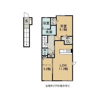 ハイライン ウエスト【2階】の間取り