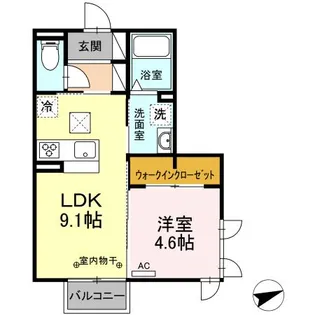 カーサ・アンソレイエ【1階】の間取り