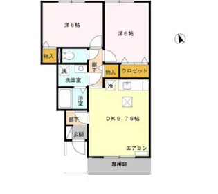 グランモアJ A【1階】の間取り