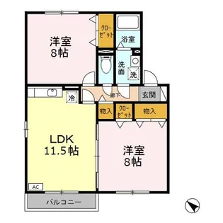 シェルクレール 五番館【2階】の間取り