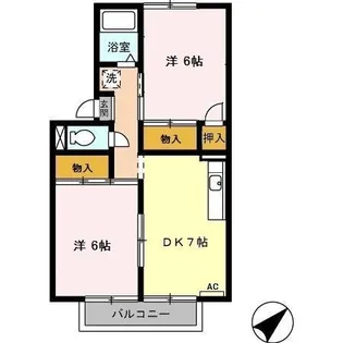 大山田ハイツ【2階】の間取り