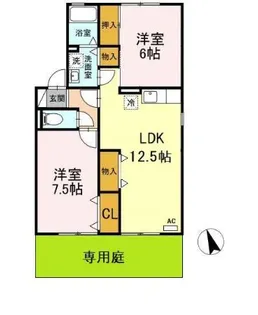 クレールコンフォート D【1階】の間取り