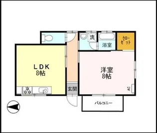 上笠田貸家【1階】の間取り