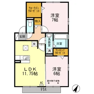 ウィステリア B【1階】の間取り