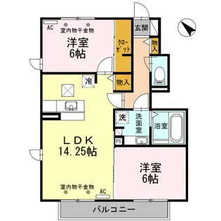 クイーン ベル A棟【1階】の間取り