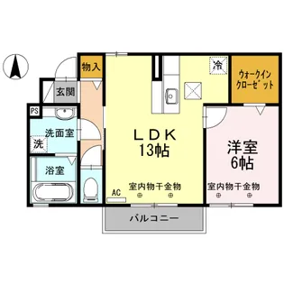 モナリエーレ芳ヶ崎 A【1階】の間取り