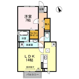 カーサ フェリーチェ A棟【1階】の間取り