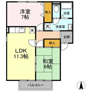 パセオ・アゼリアII【2階】の間取り