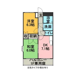 サンライズ ウエスト【101号室】の間取り