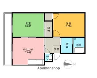 オレンジタウンB棟【1階】の間取り