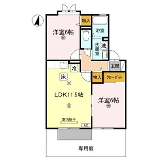 セジュール母の郷【1階】の間取り
