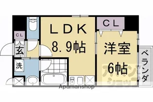 フォルム五条通り【10階】の間取り