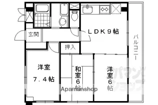 レジデンスオークラ【6階】の間取り
