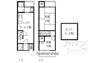 京都府京都市伏見区向島本丸町【テラスハウス】の間取り