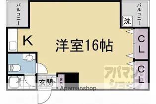 レッドボールコート上鳥羽【101号室】の間取り