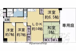 桂川ハイツ【4-106号室】の間取り