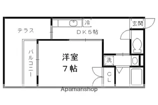 ウエストハイツ【1階】の間取り