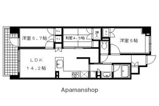 リソシエ四条クロスコート【502号室】の間取り