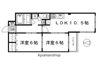 コーポラス大宮【402号室】の間取り