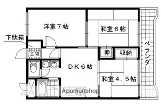 シャトー音羽【1階】の間取り