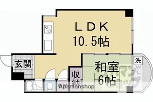 シャトー観月橋【201号室】の間取り