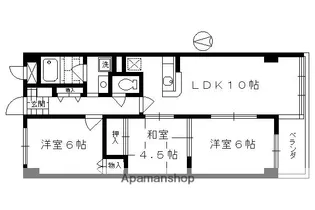 コーポラス上杉【405号室】の間取り