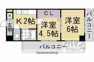 MIREI東福寺【201号室】の間取り